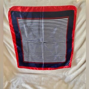 *Classic Nautical Design Striped Satin Scarf